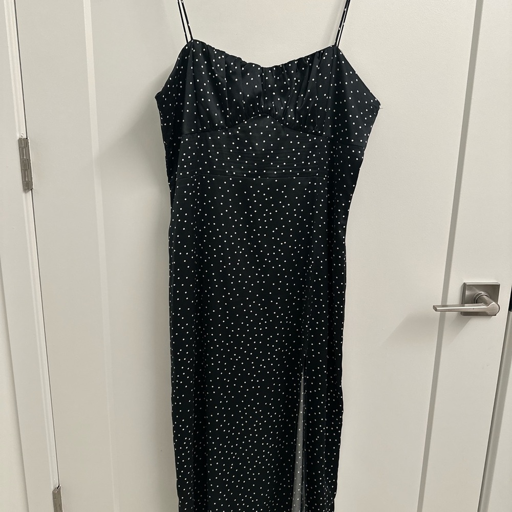 Elegant Black Polka Dot Dress